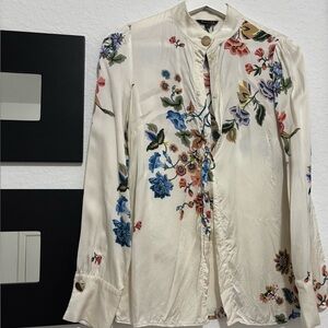 Massimo Dutti Floral Silk Blouse